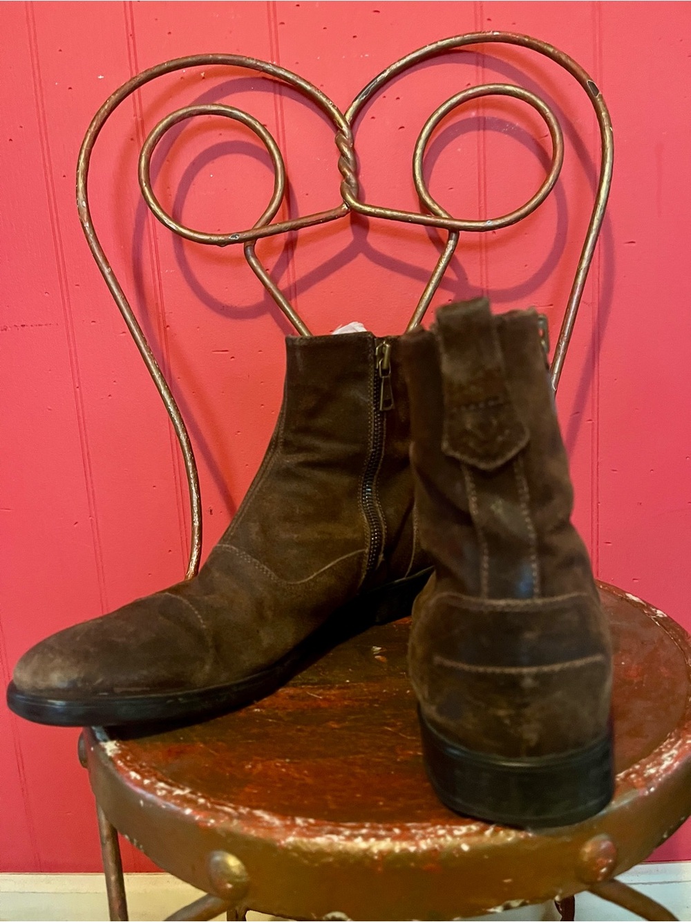 Men’s John Varvatos brown zip ankle boots 12 - Picture 7 of 7